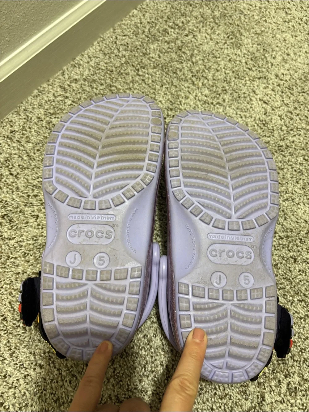 Sparkle Purple Crocs Sandals with Back Strap and Butterfly